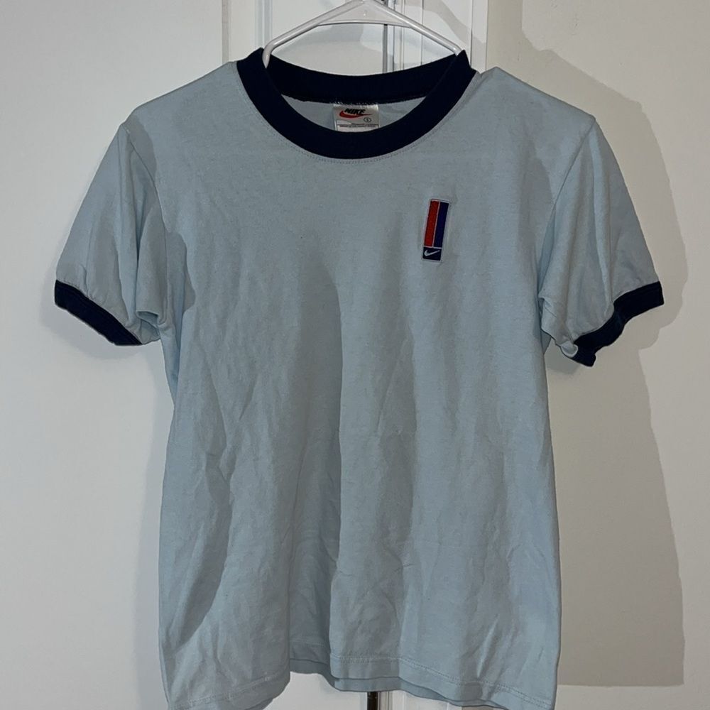 VTG VINTAGE PHIL KNIGHT NIKE ORANGE TAG T SHIRT 1978-1983 CLASSIC RETRO SKY BLUE